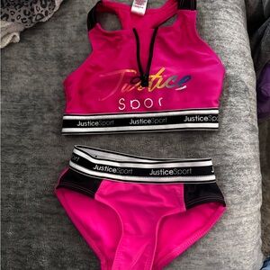 Justice Sport Pink Bikini Set
